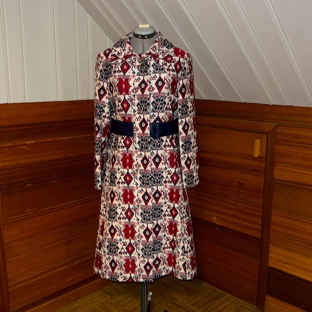 Vintage Late 60’s/Early 70’s Embroidered Trench Coat - Rain Cheetahs by Naman